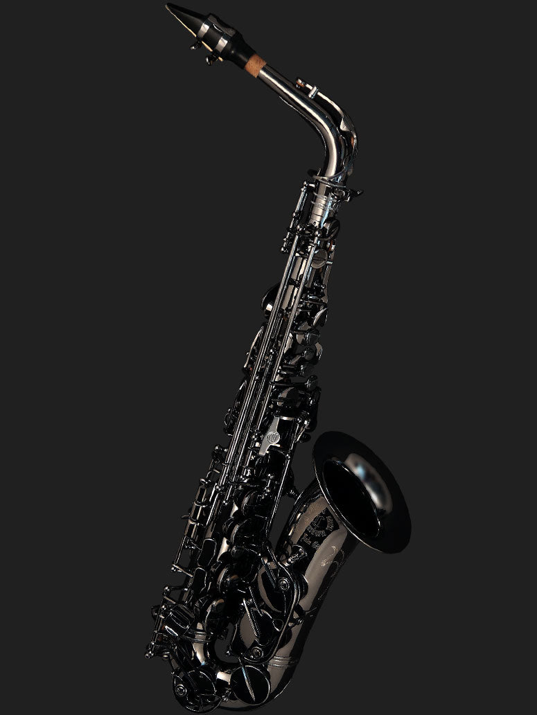 Cannonball A4-B altsaxofoon — afwerking: gepolijst zwartnikkel