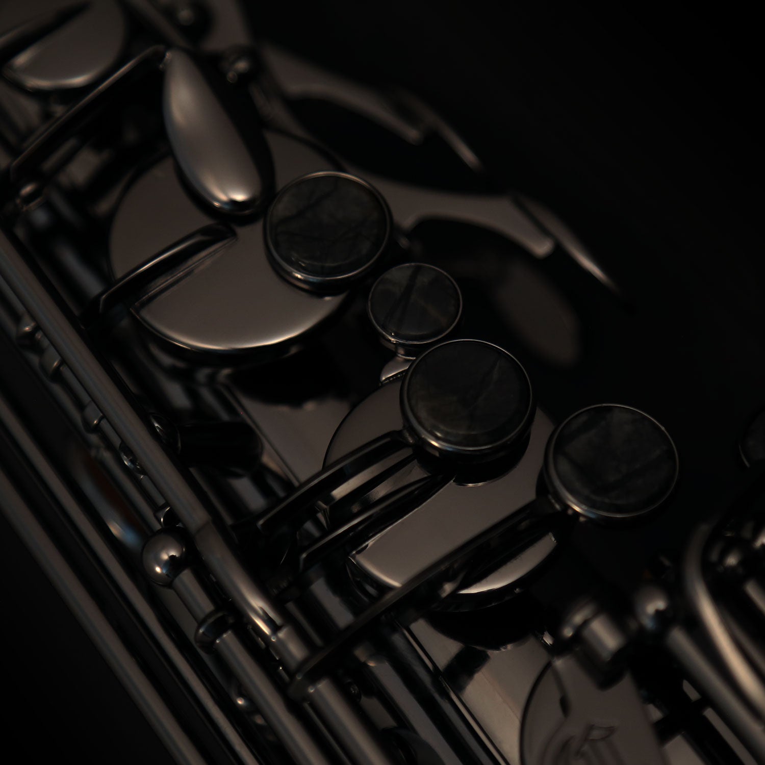 Cannonball T4-B tenor saxophone black nickel keywork and semi-precious stone key touches