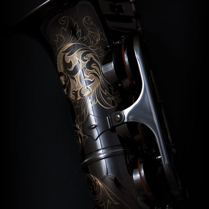 Cannonball T4-B tenor saxophone bell engraving close-up