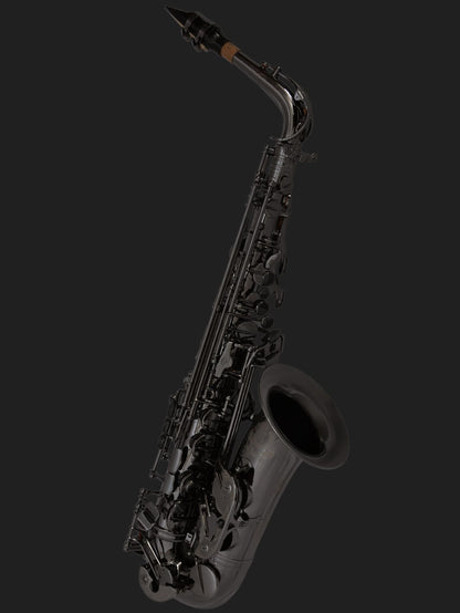 Cannonball A5-B Big Bell Stone Series alto saxophone in polished black nickel finish