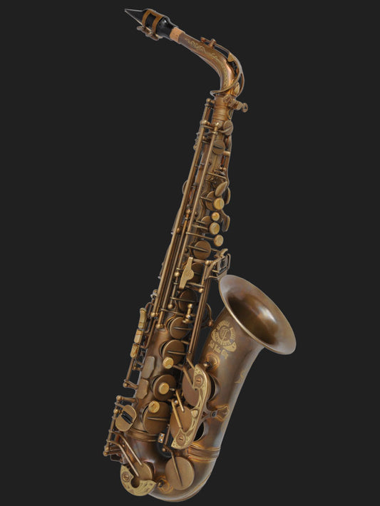 Cannonball A5-BR The Brute Big Bell Stone Series alto saxophone in aged brass finish