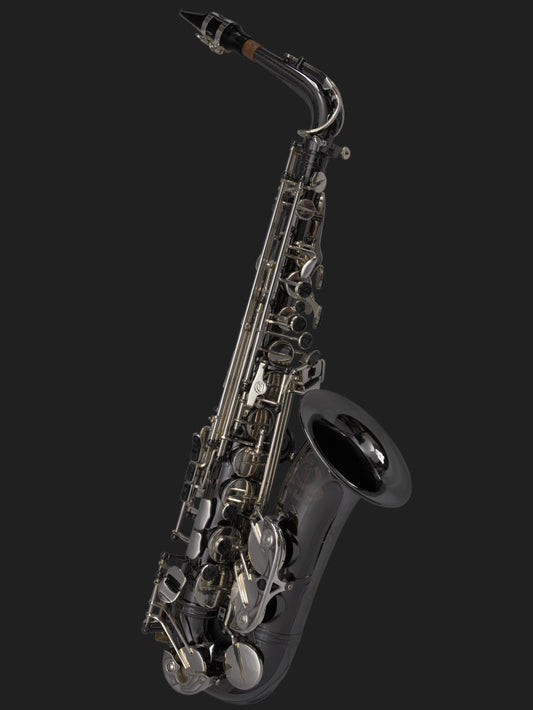 Cannonball A5-BS Big Bell Stone Series alto saxophone – black nickel with silver-plated keys