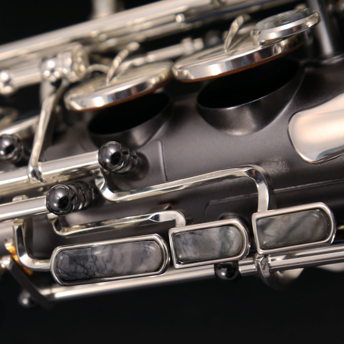 Cannonball SC5-HS Big Bell® Stone Series® Curved Soprano Saxophone – Hotspur™ Iced Black / Silver