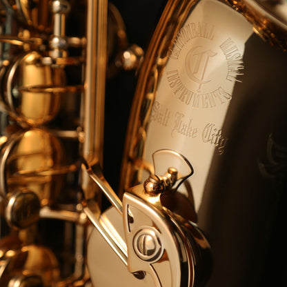 Cannonball A4-L alto saxophone bell and keywork detail