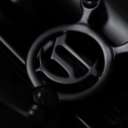 Cannonball A5-M alto saxophone – Cannonball logo detail on matte black finish