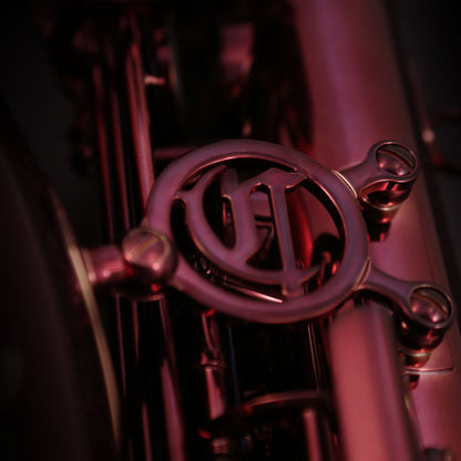 Cannonball A5-R altsaxofoon — klepmechaniek, logo