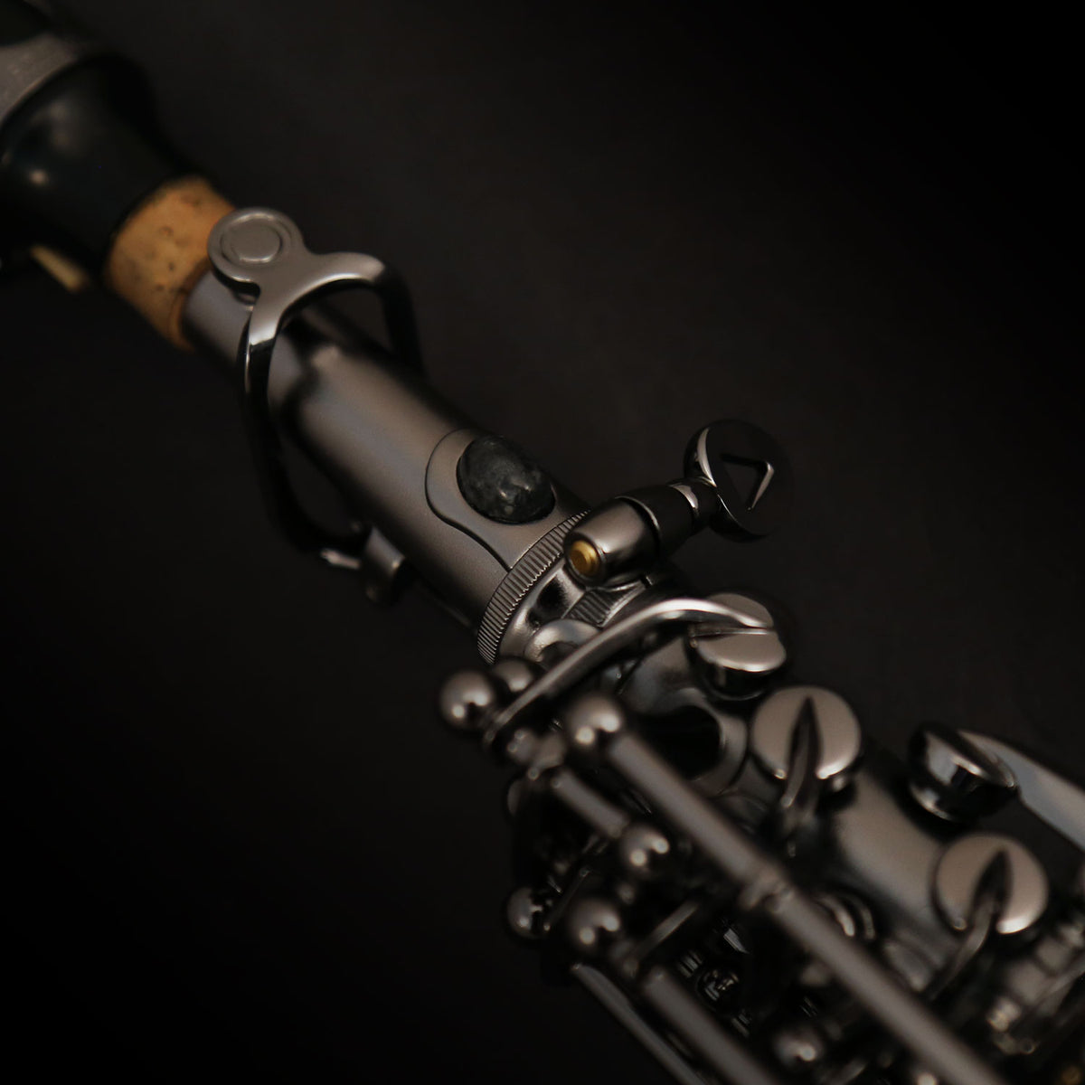 Cannonball S5-B Ice B Big Bell® Stone Series® Sassofono soprano diritto – The Raven® Iced Black