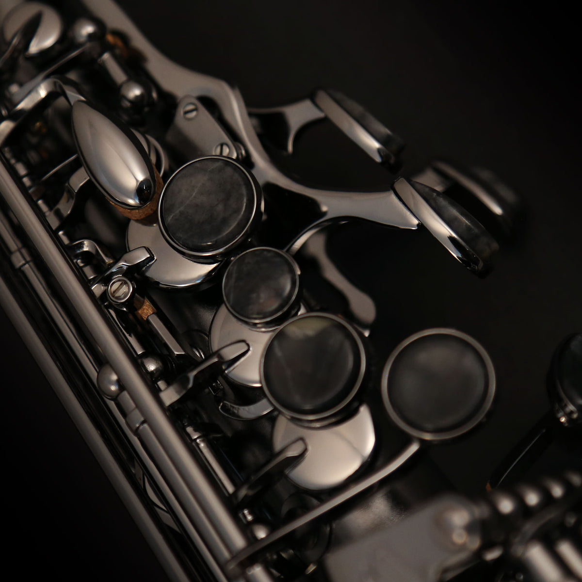 Cannonball SC5-B Ice B Big Bell® Stone Series® Sassofono soprano curvo – The Raven® Iced Black