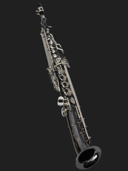 Cannonball SA5-BS Big Bell Stone Series ARC soprano saxophone – Black Nickel with Silver-Plated Keys