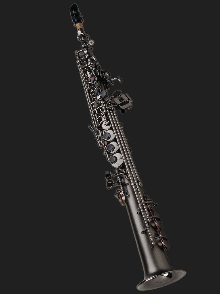 Cannonball S5-B Ice B Big Bell® Stone Series® Sassofono soprano diritto – The Raven® Iced Black