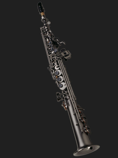 Cannonball S5-B Ice B Big Bell® Stone Series® Sassofono soprano diritto – The Raven® Iced Black