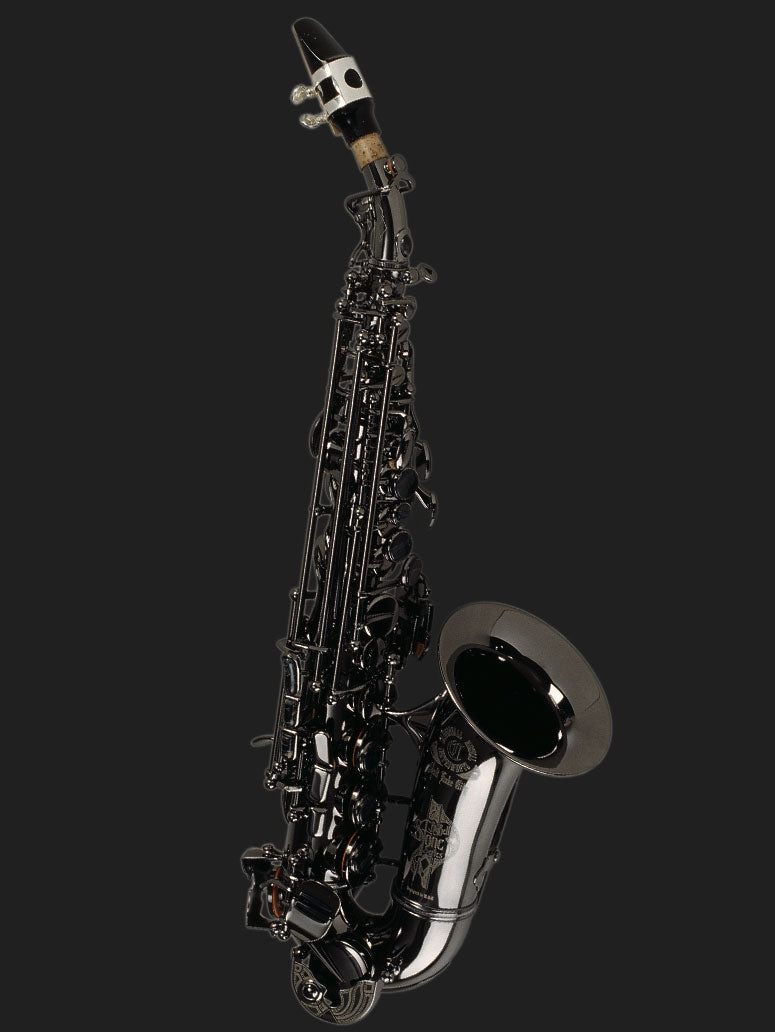 Cannonball SC5-B Big Bell® Stone Series® Sassofono soprano curvo – Nichel nero lucido