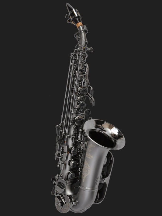 Cannonball SC5-B Ice B Big Bell® Stone Series® Curved Soprano Saxophone – The Raven® Iced Black