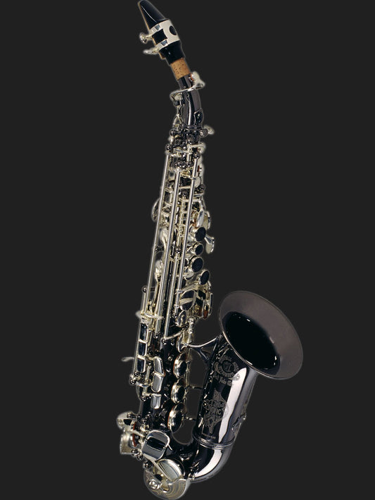 Cannonball SC5-BS Big Bell® Stone Series® Curved Soprano Saxophone – Black Nickel / Silver-Plated Keys