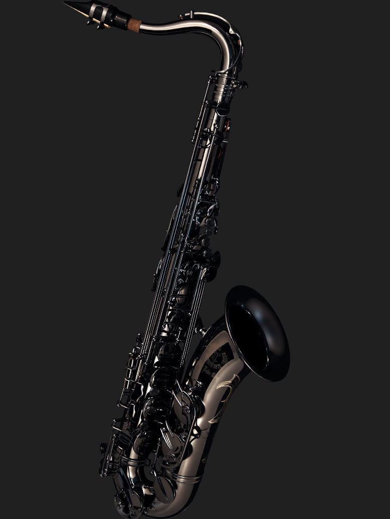 Cannonball T4-B Big Bell Stone Series tenor saxophone in polished black nickel