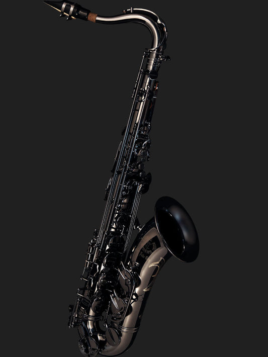 Cannonball T4-B Big Bell Stone Series tenor saxophone in polished black nickel